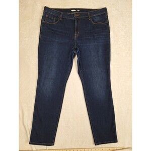 Old Navy 16 Mid Rise Power Slim Straight Dark Stretch Jeans Women's 37x29